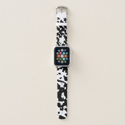 Black And White Abstract Camouflage Apple Watch Band