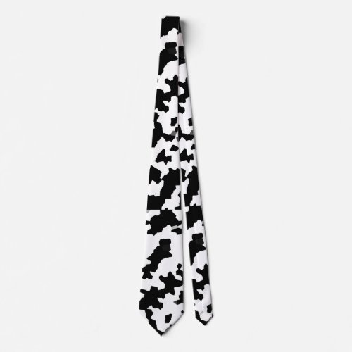 Black And White Abstract Camouflage Neck Tie