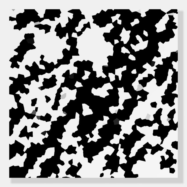 Black And White Abstract Camouflage Pattern Foam Board (Front)