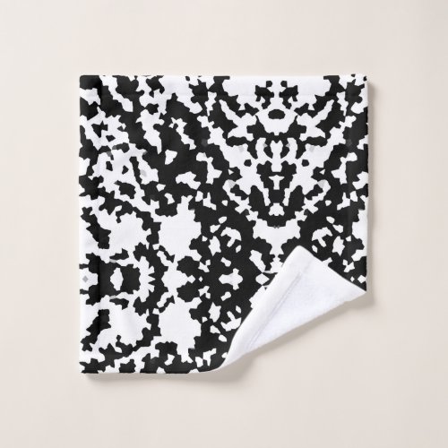 Black And White Abstract Camouflage Pattern Wash Cloth