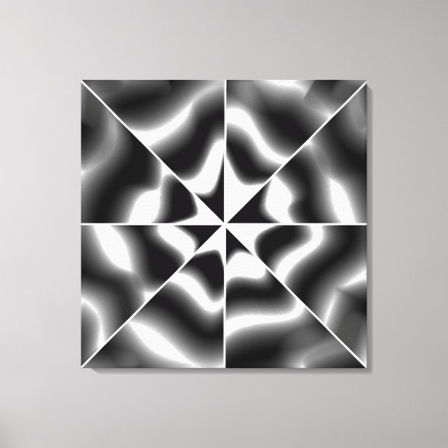 Black and white abstract canvas print (Front)