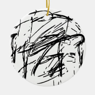 Black and white abstract ceramic ornament