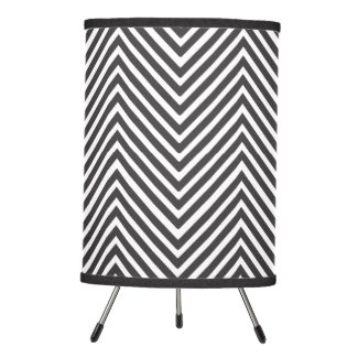 Black and White Abstract Chevron Pattern Lamp