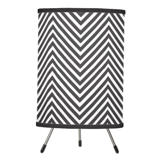 Black and White Abstract Chevron Pattern Lamp