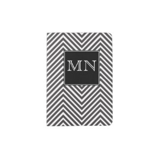 Black and White Abstract Chevron Pattern Monogram