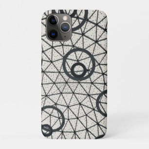 Black and White Abstract Circles iPhone 11 Pro Case