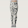 Black and White Abstract Circles Leggings