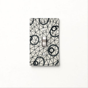 Black and White Abstract Circles Light Switch Cover