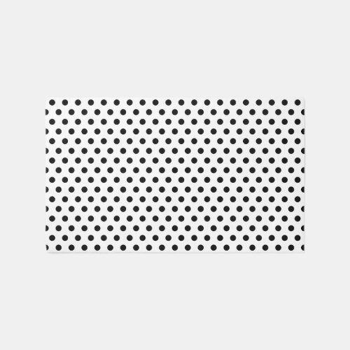 Black and White Abstract Circles Pattern Polka Dot Rug