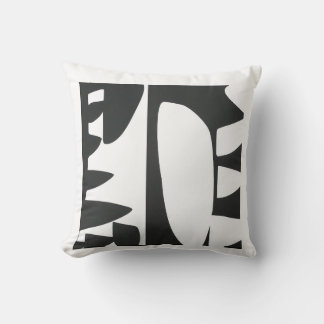 Black and white abstract color block art throw pil pillow