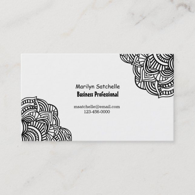 Black and White Abstract Contemporary Business Card (Front)