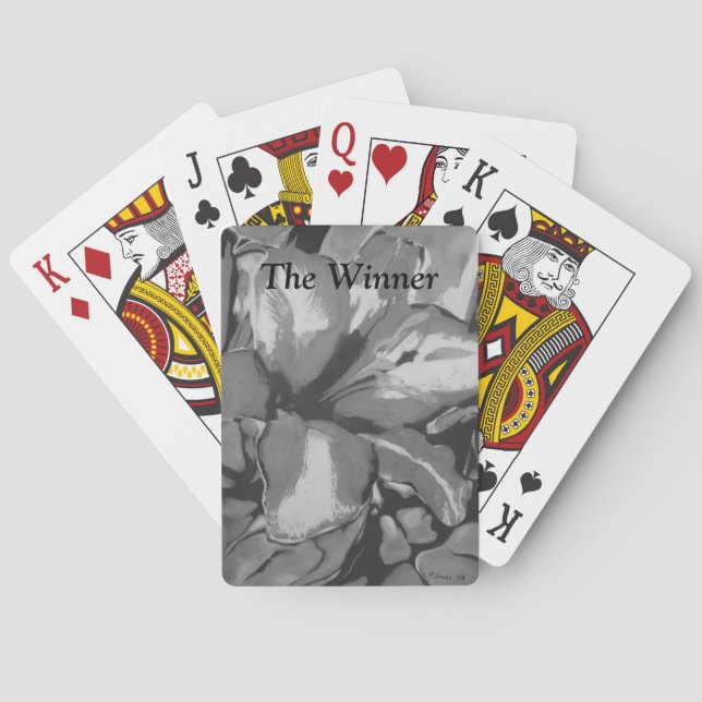 black and white abstract contempory   poker cards (Back)