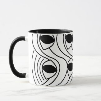 Black and White Abstract Curvy