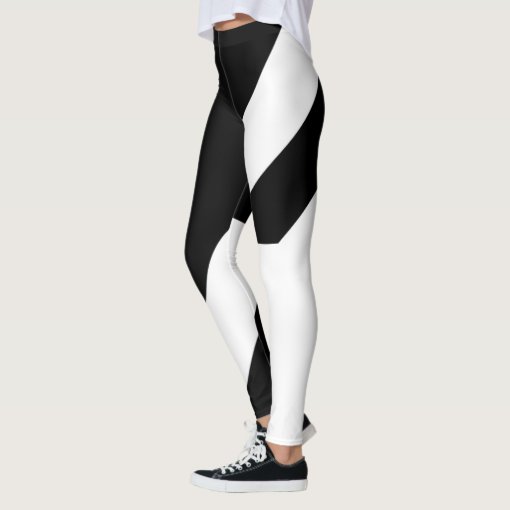 Black and White Abstract Design Leggings | Zazzle