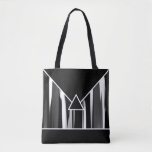 Black and White Abstract Designer Tote Bag