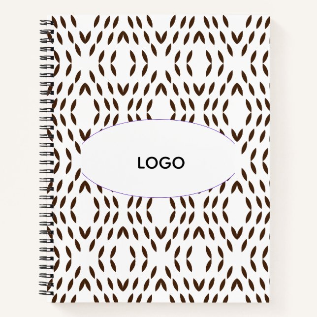 Black and White Abstract Dot Pattern Personalized Notebook (Front)