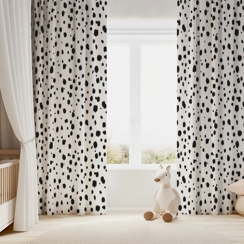 Black and White Abstract Dots Blackout Curtains