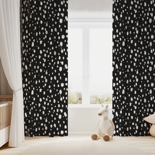 Black and White Abstract Dots Blackout Curtains