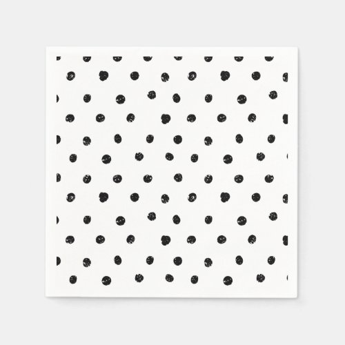 Black and White Abstract Dots Pattern Napkins