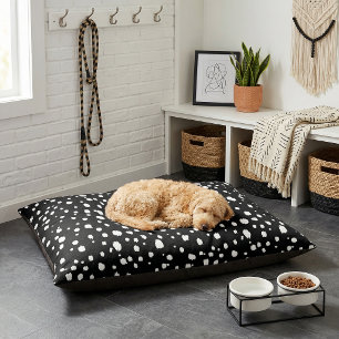 Black and White Abstract Dots Pet Bed