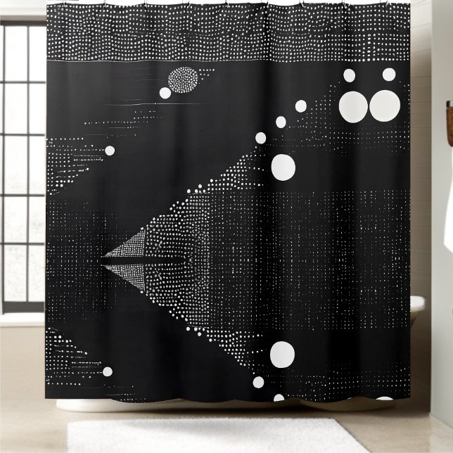 Black and White Abstract Drop Style 2  Shower Curtain (Creator Uploaded)