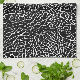 Black and White Abstract Elephant Print Kitchen Towel