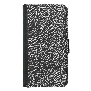 Black and White Abstract Elephant Print Samsung Galaxy S5 Wallet Case