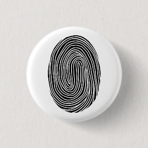Black and white abstract fingerprint. Modern lines Button