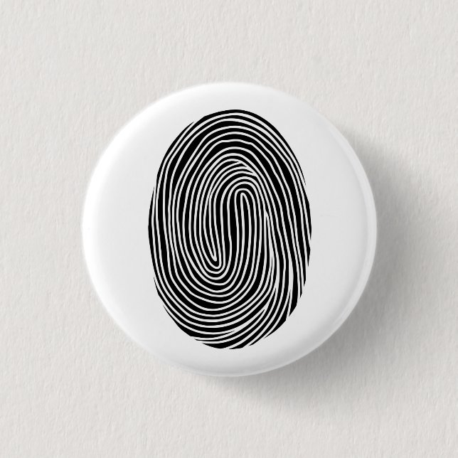 Black and white abstract fingerprint. Modern lines Button (Front)