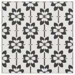Black and White Abstract Floral Pattern Fabric
