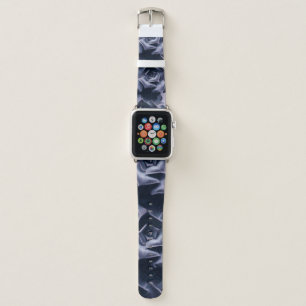 BLACK AND WHITE ABSTRACT FLOWERS PAINTING APPLE WATCH BAND