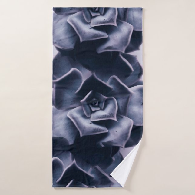 BLACK AND WHITE ABSTRACT FLOWERS PAINTING BATH TOWEL (Bath Towel)