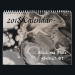 Black and White Abstract Fluid Art Calendar<br><div class="desc">This design was created from my one-of-a-kind fluid acrylic painting. It may be personalized by clicking the customize button and adding a name, initials or your favorite words. Contact me at colorflowcreations@gmail.com if you with to have this design on another product. Purchase my original abstract acrylic painting for sale at...</div>