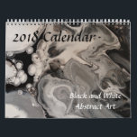 Black and White Abstract Fluid Art Calendar<br><div class="desc">This design was created from my one-of-a-kind fluid acrylic painting. It may be personalized by clicking the customize button and adding a name, initials or your favorite words. Contact me at colorflowcreations@gmail.com if you with to have this design on another product. Purchase my original abstract acrylic painting for sale at...</div>