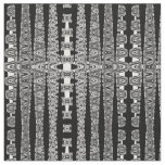 black and white abstract fractal geometric pattern fabric