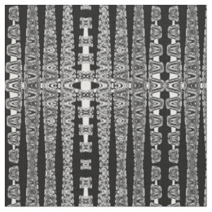 black and white abstract fractal geometric pattern fabric