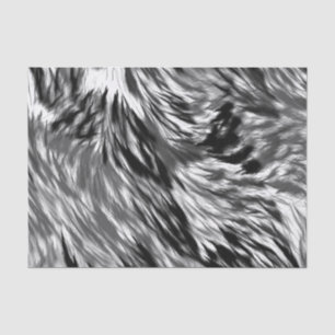 Black and White Abstract Fur Texture Tissue Paper