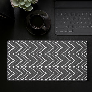 Black And White Abstract Geometric Gaming Desk Mat