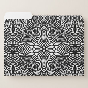 Black and white abstract geometric modern pattern  file folder