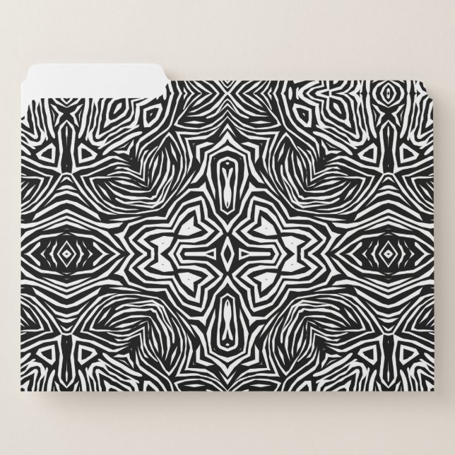 Black and white abstract geometric modern pattern  file folder (Front Left)