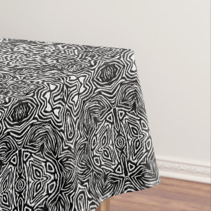 Black and white abstract geometric modern pattern  tablecloth
