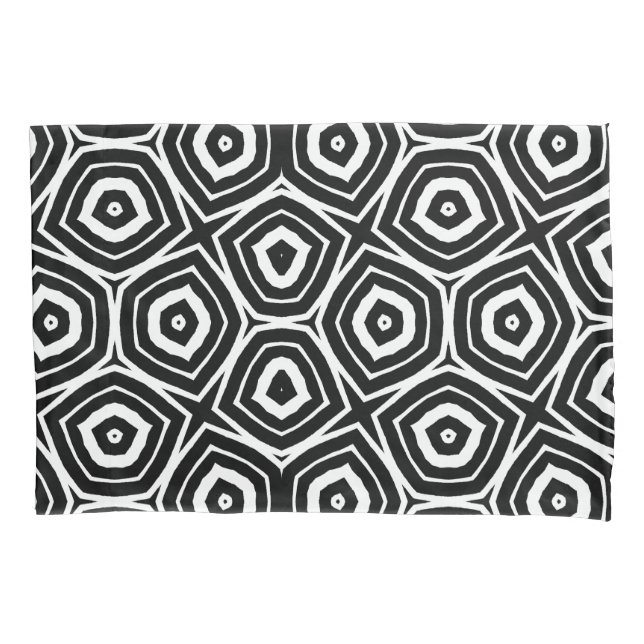 Black and White Abstract Geometric Pattern Pillow Case (Front)