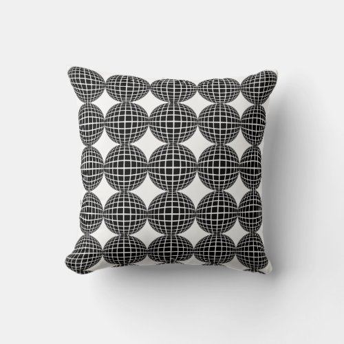Black and White Abstract Geometric Shape Throw Pil Throw Pillow