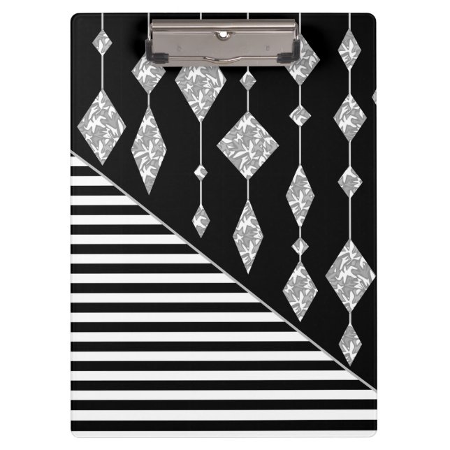 Black and white, abstract, geometric, simple, Scan Clipboard (Front)