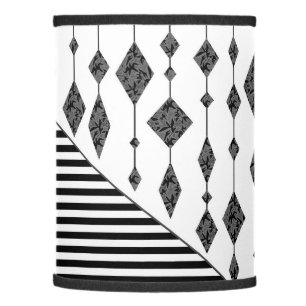 Black and white, abstract, geometric, simple, Scan Lamp Shade