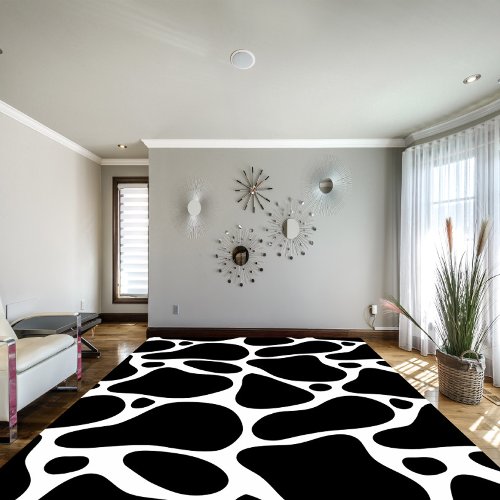 Black and White Abstract Geraffe Pattern Rug