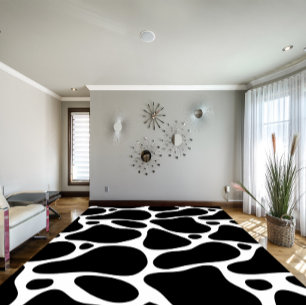 Black and White Abstract Geraffe Pattern Rug
