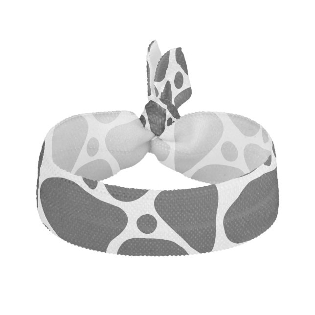 Black and white abstract giraffe pattern elastic hair tie (Front)