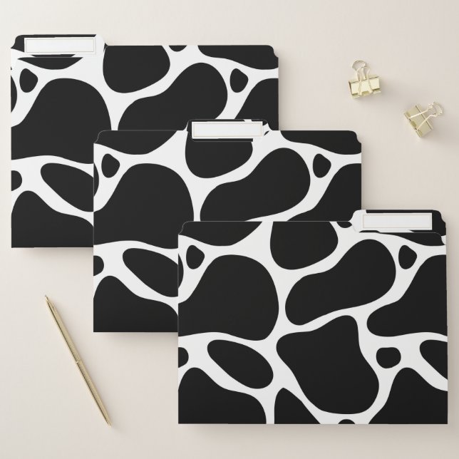 Black and white abstract giraffe pattern file folder (Set)