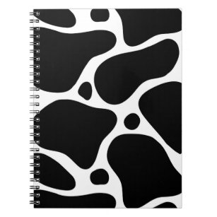 Black and white abstract giraffe pattern notebook